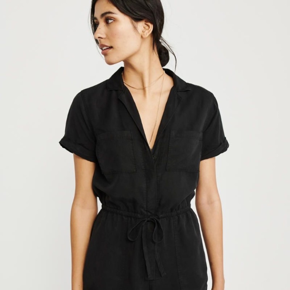 Abercrombie & Fitch Black Utility Romper
